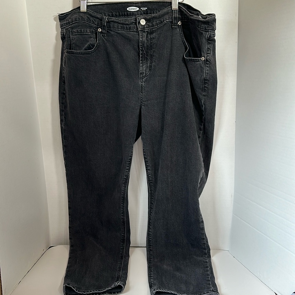 Old navy black wash faded boyfriend jeans size 16